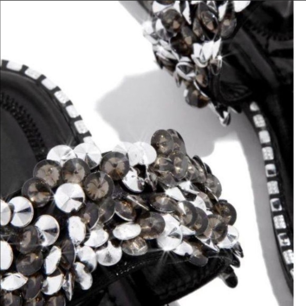 Embellished Lux Slides Black - Picture 5 of 5